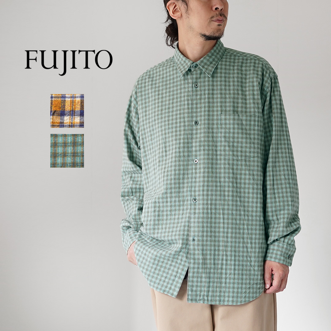 FUJITO（フジト） コットンネル チェック ビッグサイズシャツ 日本製 / 長袖 メンズ | FUJITO