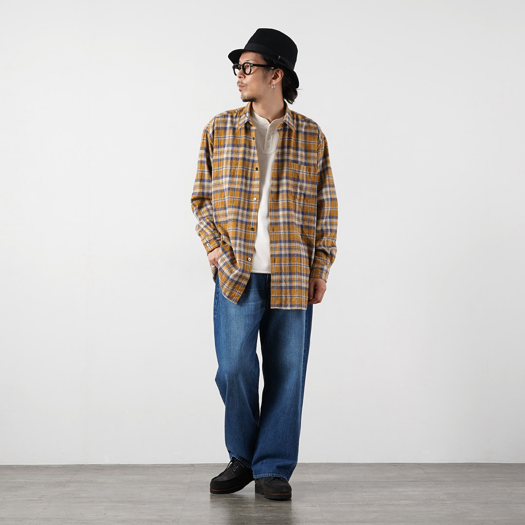 FUJITO（フジト） コットンネル チェック ビッグサイズシャツ 日本製 / 長袖 メンズ | FUJITO | 06