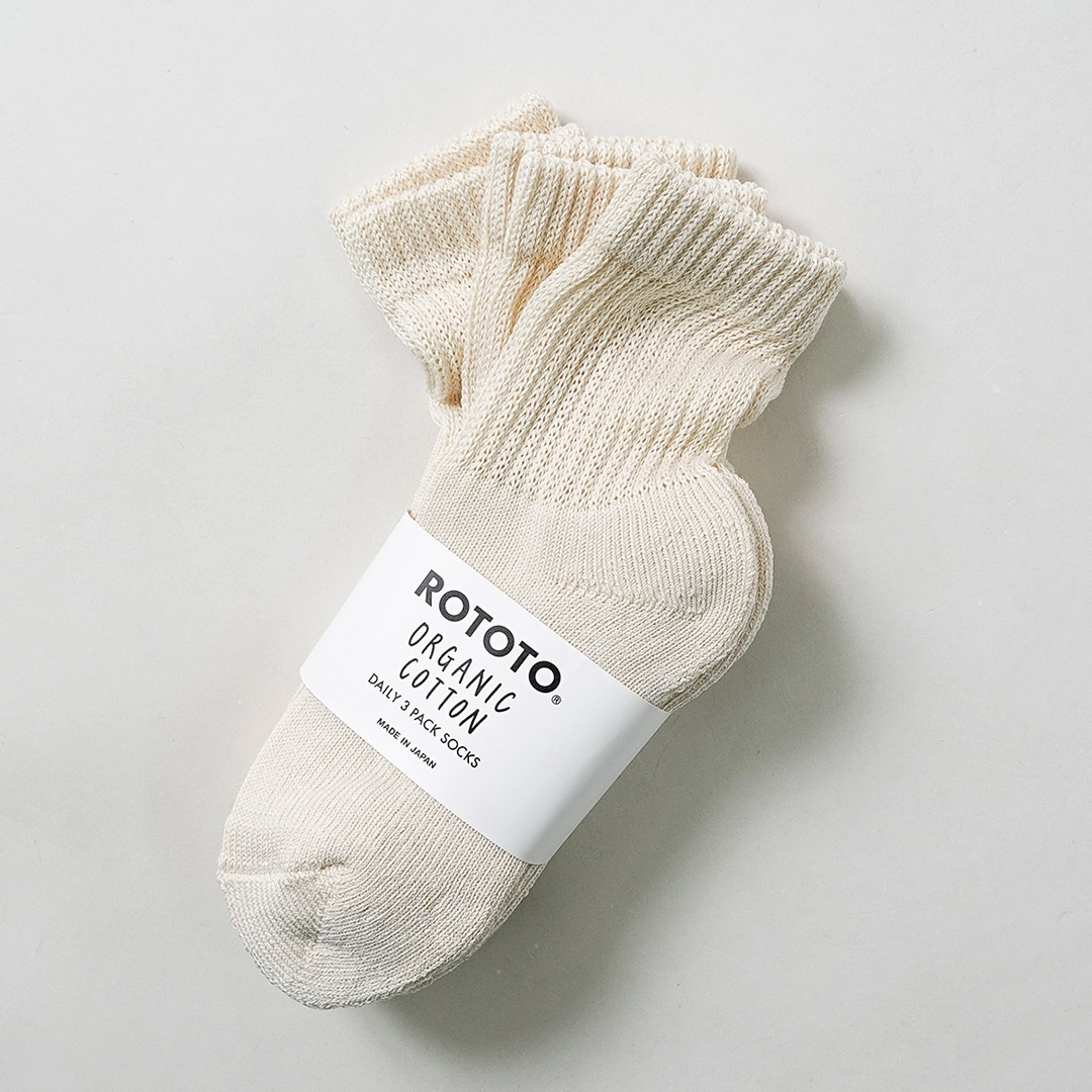 ROTOTO（ロトト） オーガニック デイリー 3パック ミニクルーソックス 日本製 / R1522 メンズ レディース 靴下 |  | 02