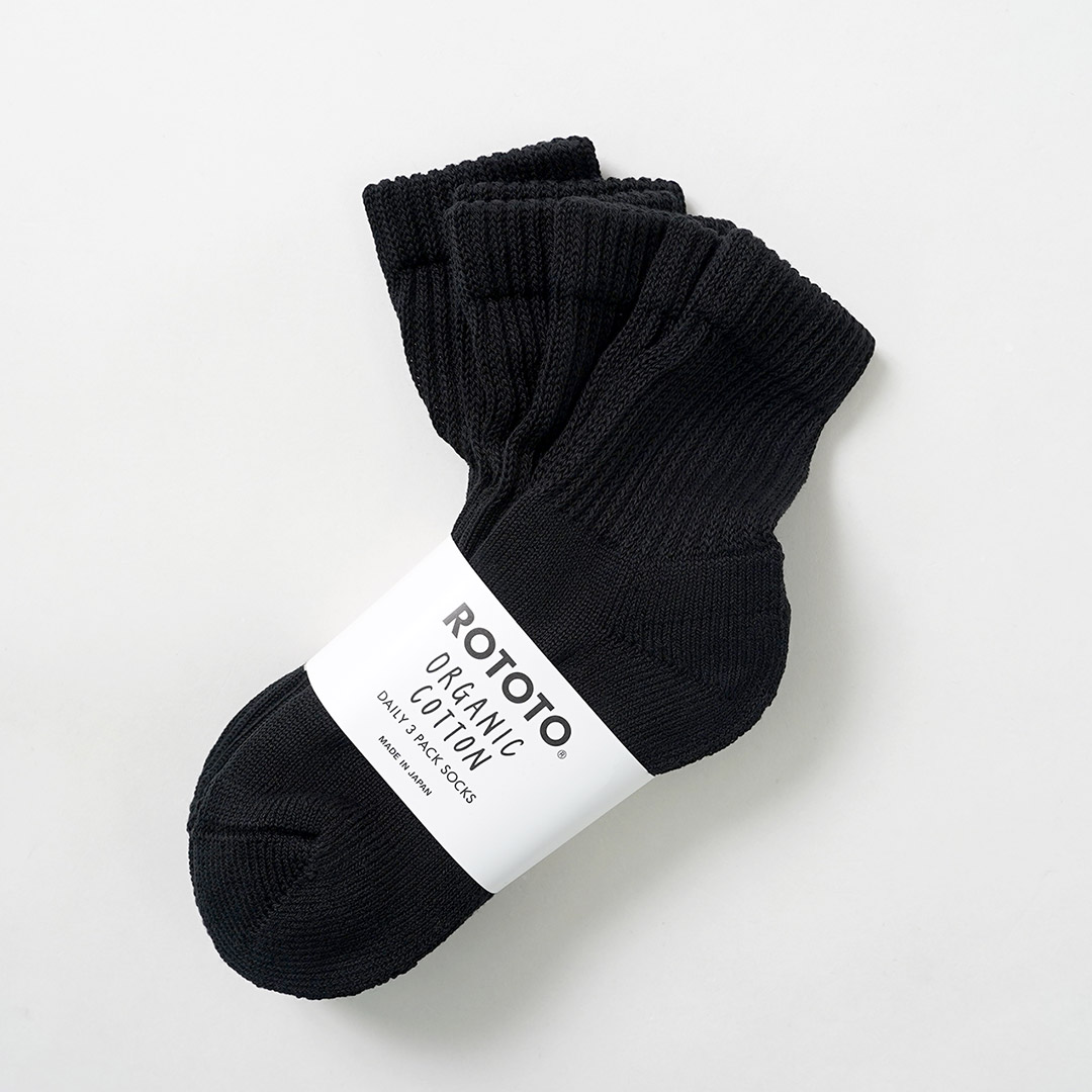 ROTOTO（ロトト） オーガニック デイリー 3パック ミニクルーソックス 日本製 / R1522 メンズ レディース 靴下 |  | 03