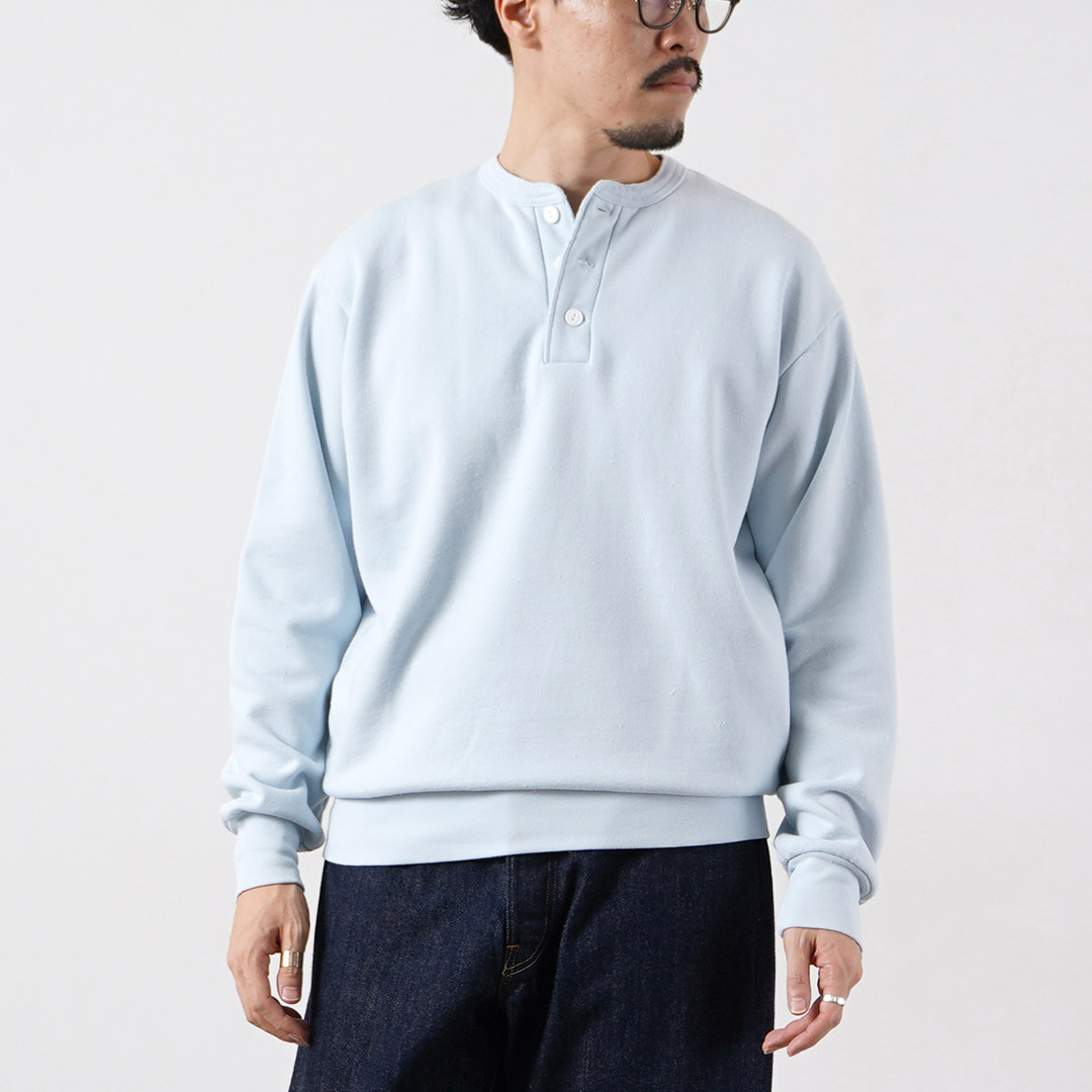 HEALTHKNIT（ヘルスニット） クラシックスウェット ヘンリーネック (ヴィンテージ フィニッシュ) / メンズ 長袖 ロングスリーブ | Healthknit | 01