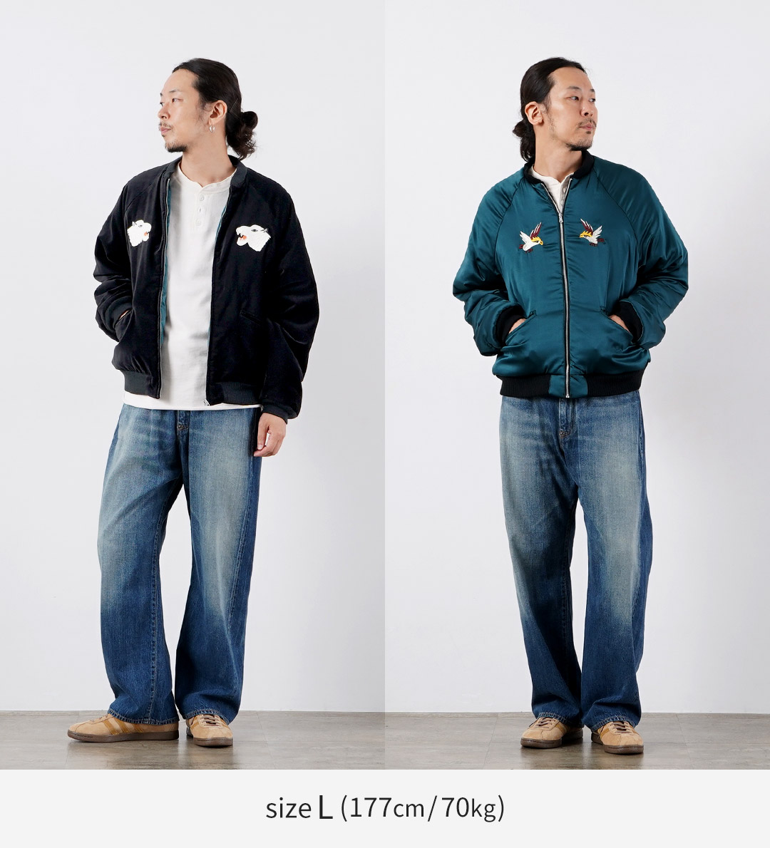 THRIFTY LOOK（スリフティールック） サンダーストーム スーベニア ブルゾン / メンズ 刺繍 中綿 別珍 リバーシブル |  | 03