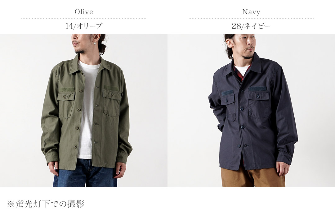 FOB FACTORY（F.O.Bファクトリー） F2469 ユーティリティ ユニフォーム シャツ 日本製 / メンズ バットダイ バックサテン |  | 03