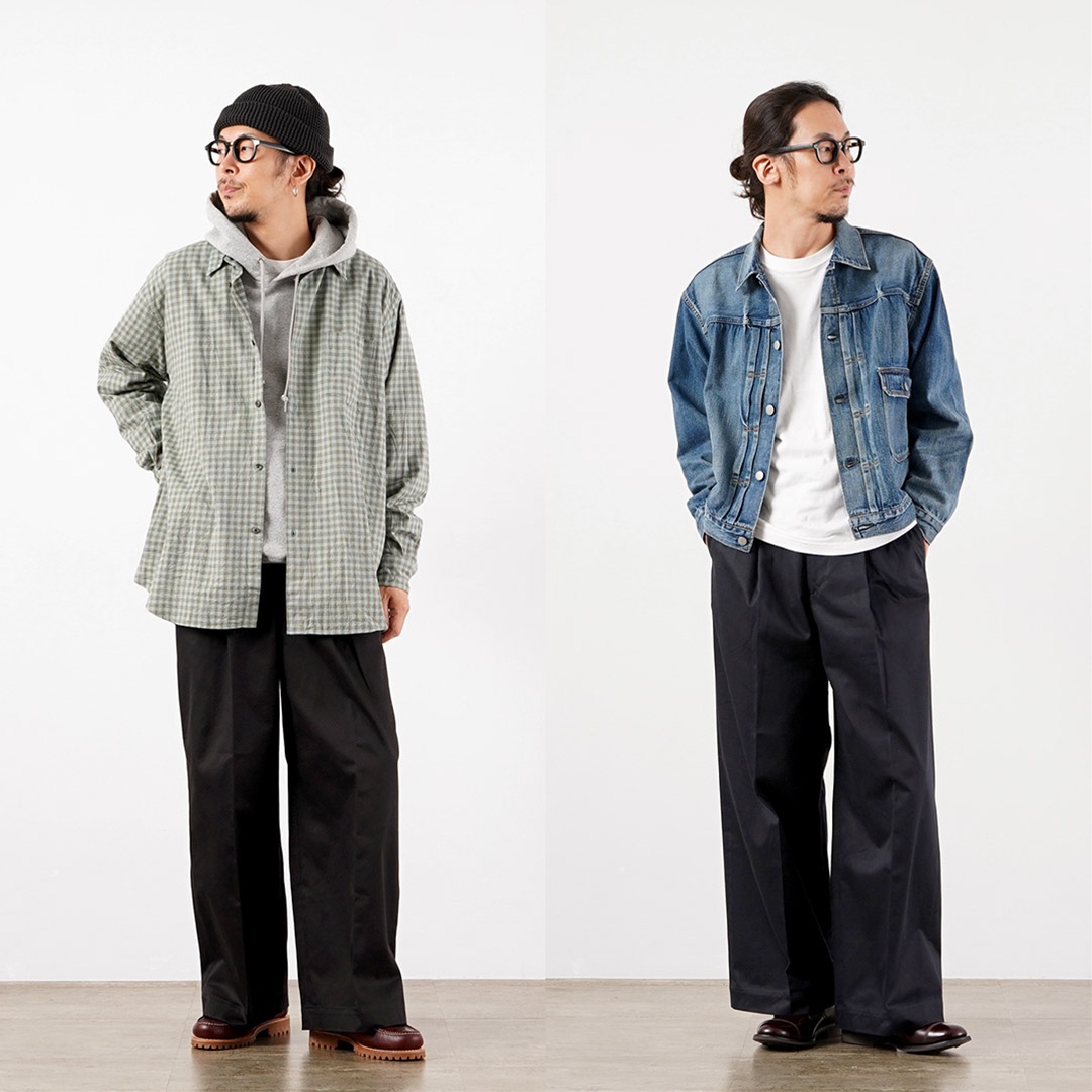 UNIVERSAL PRODUCTS.（ユニバーサルプロダクツ） 2タックワイドチノトラウザーズ 日本製 / メンズ 1LDK ワイドパンツ 西脇産 | UNIVERSAL PRODUCTS | 07