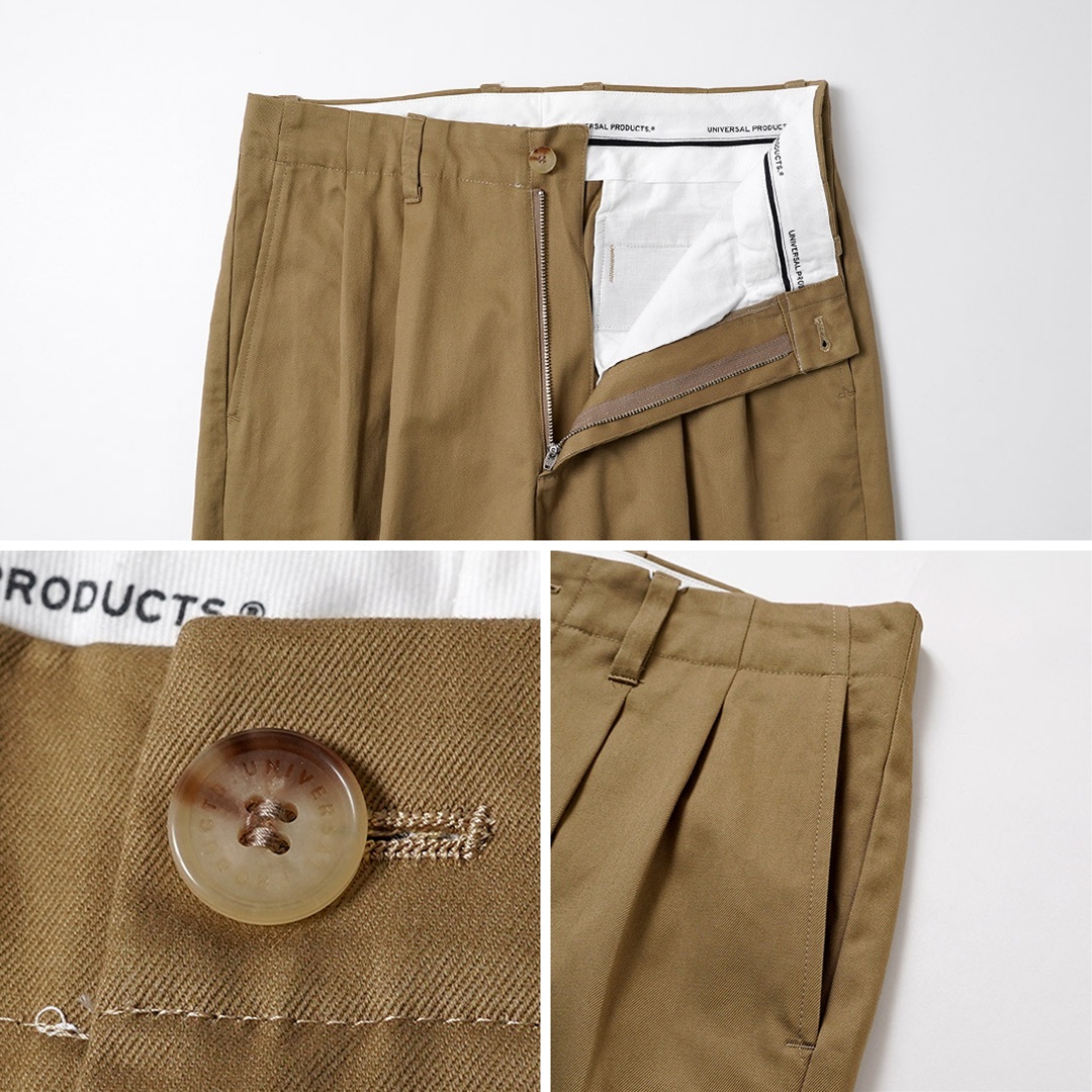 UNIVERSAL PRODUCTS.（ユニバーサルプロダクツ） 2タックワイドチノトラウザーズ 日本製 / メンズ 1LDK ワイドパンツ 西脇産 | UNIVERSAL PRODUCTS | 16