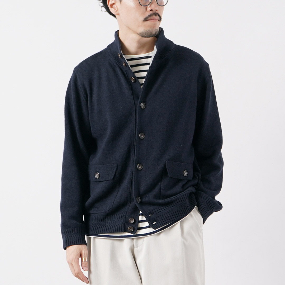 RINASCENTE（リナシェンテ） ウール スタンドカラー ニットジャケット 日本製 / メンズ カーディガン | Rinascente | 02