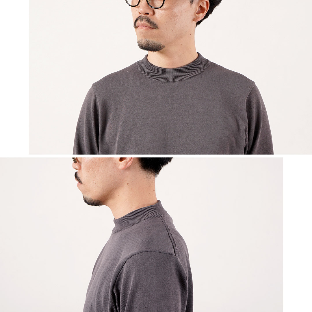 RINASCENTE（リナシェンテ） 別注 ハイブリッド ウォッシャブル 沼ネック ロングスリーブ ニットTシャツ 日本製 / メンズ | Rinascente | 13