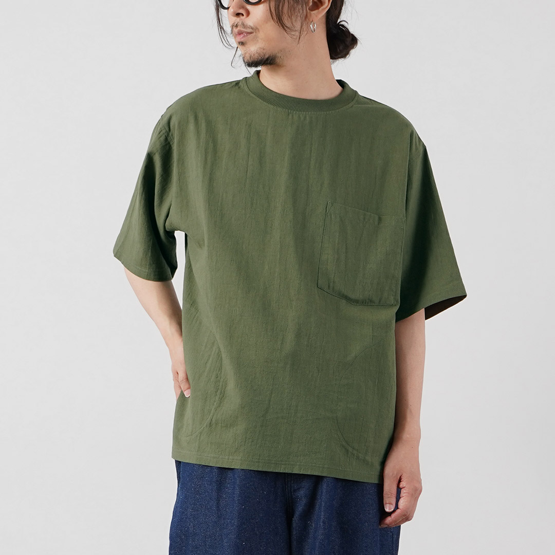 KEMA DESIGNS（ケマデザインズ） ヘンプ/オーガニックコットン 布帛ポケットTシャツ 綿麻 / 半袖 メンズ 無地 | kema designs | 01
