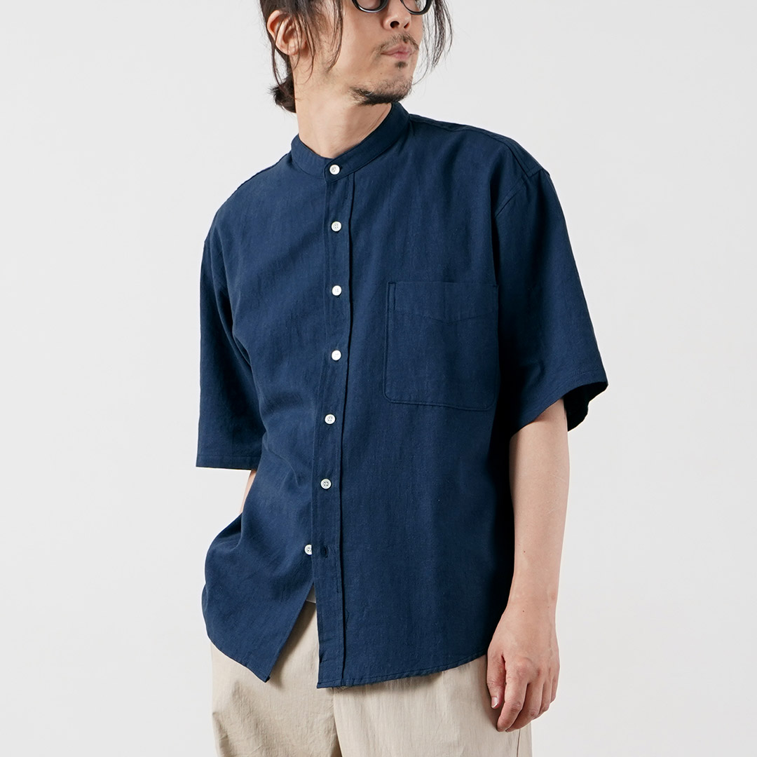 KEMA DESIGNS（ケマデザインズ） ヘンプ/オーガニックコットン ハーフスリーブ バンドカラーシャツ 綿麻 / 半袖 メンズ | kema designs | 02