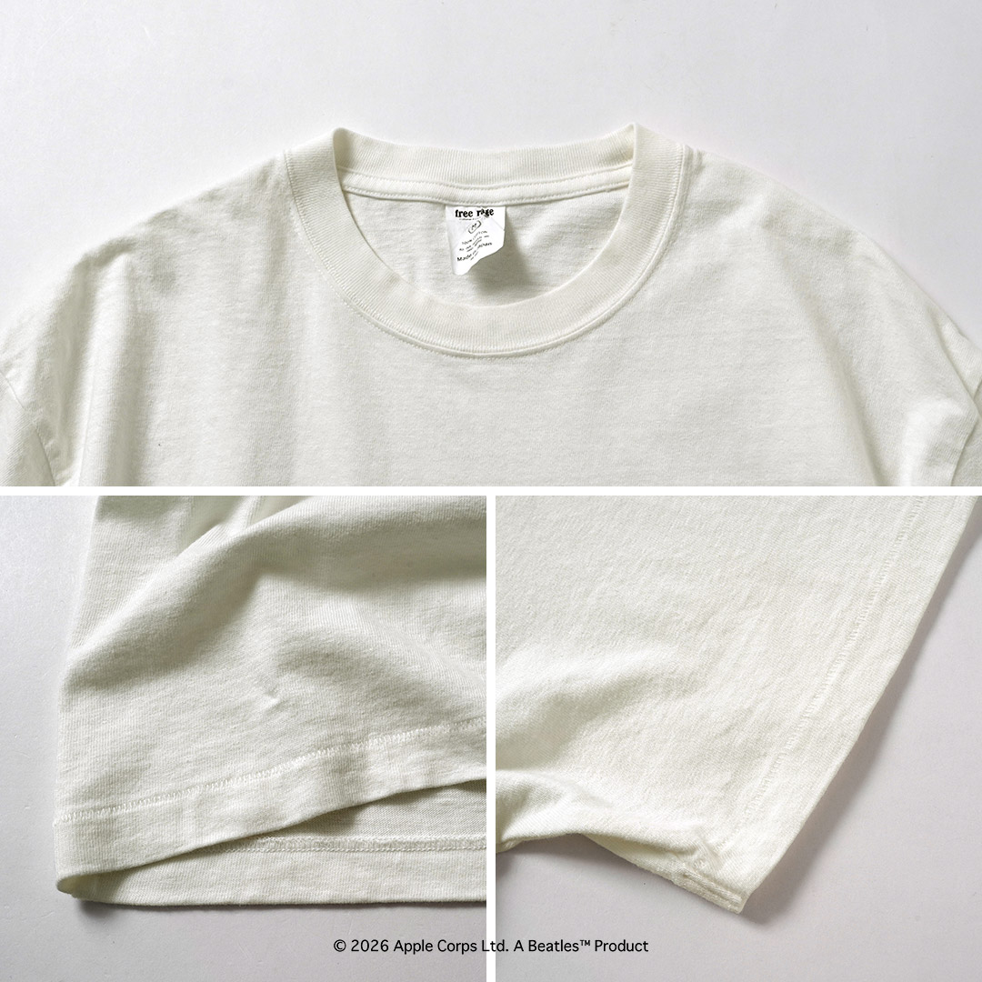FREE RAGE（フリーレイジ） ビートルズ×フリーレイジ ラストレコーディング リサイクルコットン ショートスリーブTシャツ 日本製 / 半袖 |  | 17