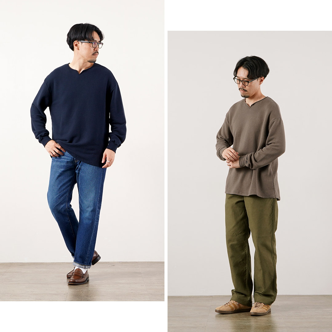 KEMA DESIGNS（ケマデザインズ） キーネック ライトテリー プルオーバー 日本製 / メンズ カットソー 長袖 ロンT | kema designs | 07