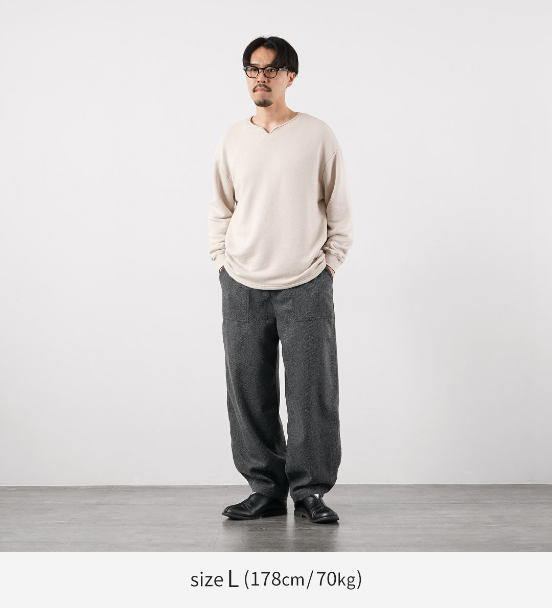 KEMA DESIGNS（ケマデザインズ） カシミアカルゼ ワイドテーパード ベイカーイージーパンツ ウール 日本製 / メンズ | kema designs | 06