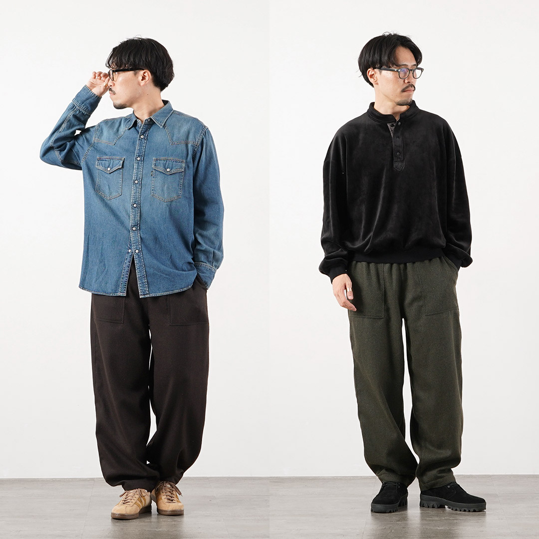 KEMA DESIGNS（ケマデザインズ） カシミアカルゼ ワイドテーパード ベイカーイージーパンツ ウール 日本製 / メンズ | kema designs | 07