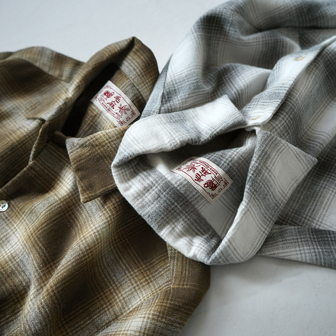 KEMA DESIGNS（ケマデザインズ） リネンウール アムンゼン オンブレー オープンカラーシャツ 日本製 / 長袖 メンズ | kema designs | 09