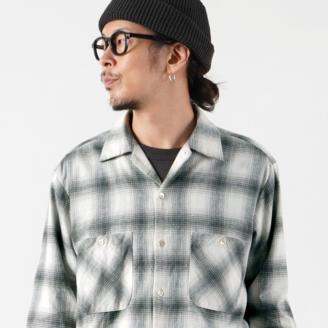 KEMA DESIGNS（ケマデザインズ） リネンウール アムンゼン オンブレー オープンカラーシャツ 日本製 / 長袖 メンズ | kema designs | 10
