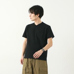 BARNS（バーンズ） カラー別注 吊り編み 天竺 ループウィール Vネック ポケット Tシャツ /...