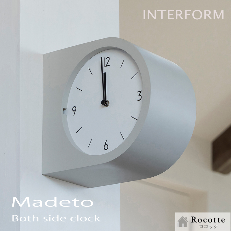 INTERFORM（インターフォルム） 特典付き 両面時計 掛け時計 おしゃれ