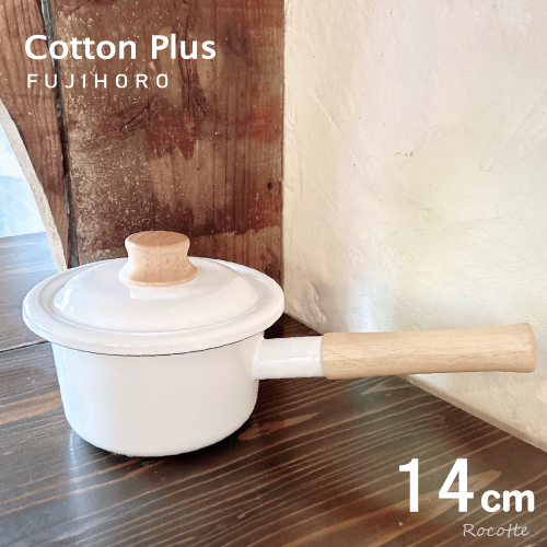 富士ホーロー ミルクパン IH 直火 蓋付き 片手鍋 目盛り付き 14cm