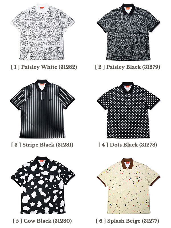 COOKMAN クックマン Polo Shirts Paisley Black ポロシャツ