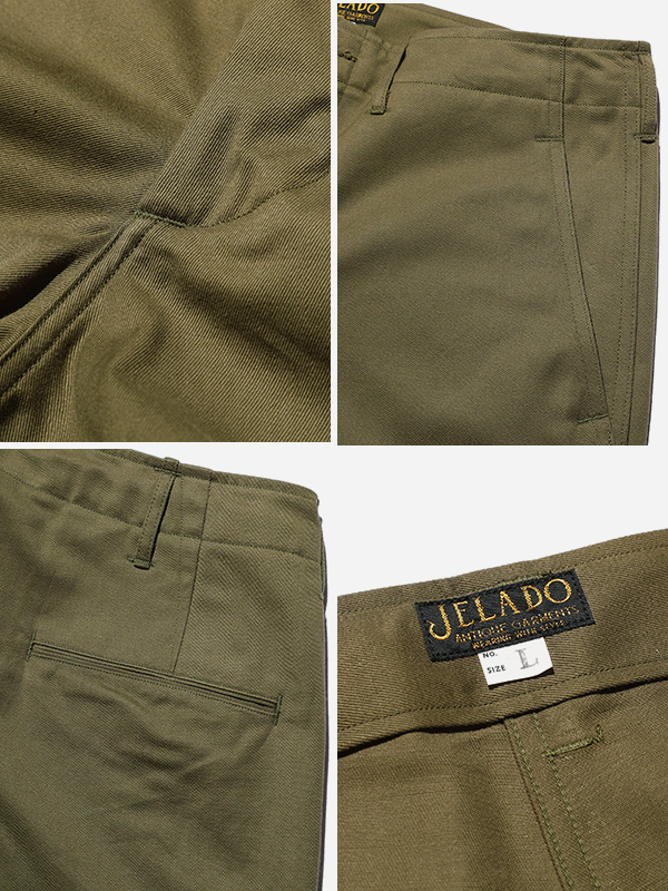 ジェラード　Khaki Lastresort Chino Cloth チノパン JELADO 41 Khaki Lastresort Chino Cloth ジェラード ラスト
