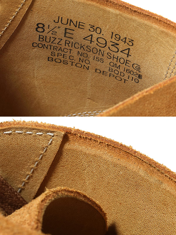 BUZZ RICKSON'S バズリクソンズ ブーツ メンズ 本革 Type M-43 ROUGH SIDE OUT サービスシューズ BR02800の画像