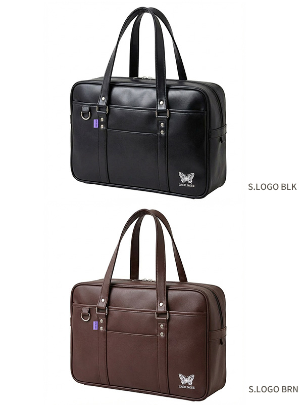 CHERI MODE シェリ モード スクバ スクールバッグ 刺繍 高校生 合皮 黒