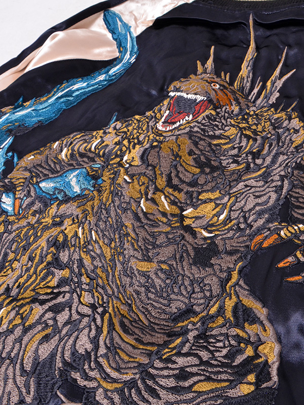 【新品】ONI DENIM ゴジラ×モスラ 刺繍スカジャン Lサイズ ゴジラ-1.0 刺繍スカジャン ゴジラ×スイッチプランニング GZSJ-103
