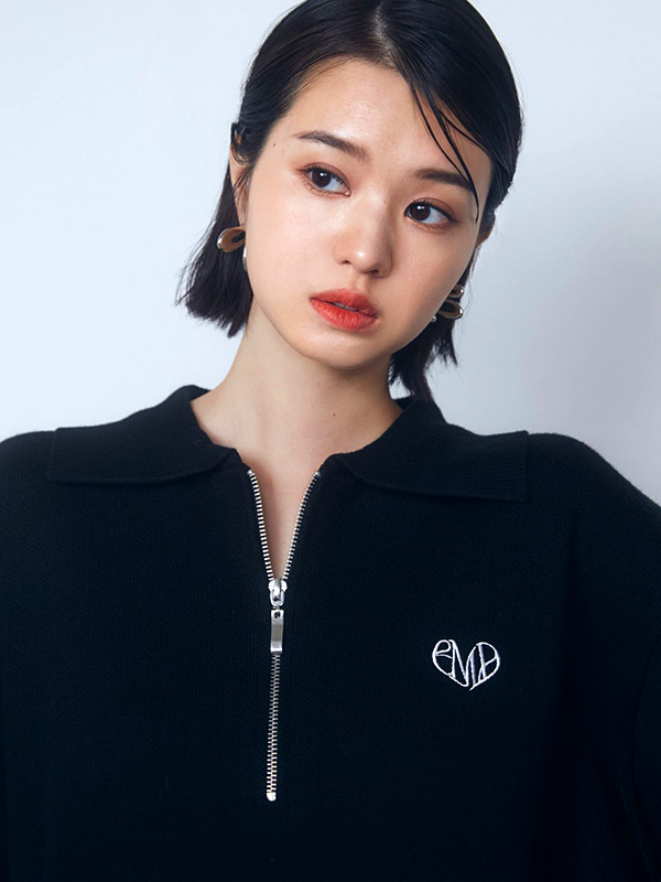 EMODA（エモダ） ハーフジップ オーバー ミニ ワンピース レディース