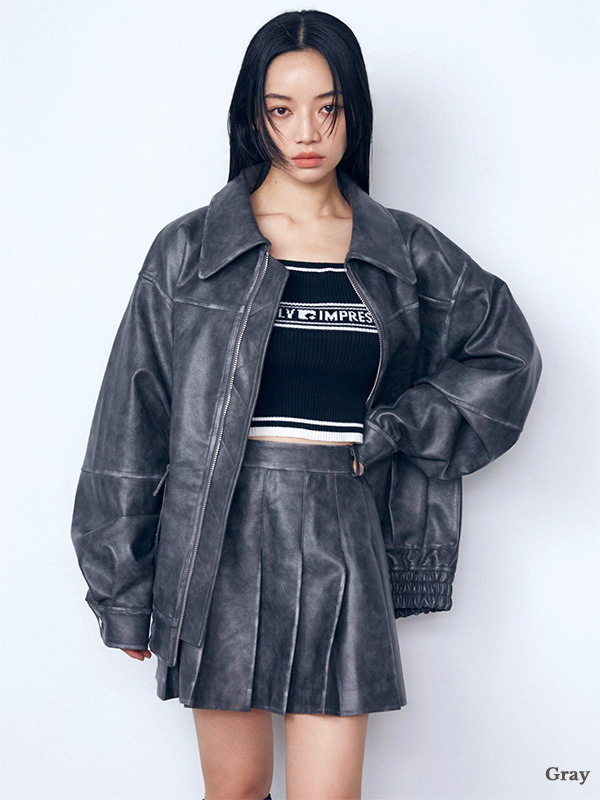 EMODA（エモダ） ヴィンテージ ライク オーバー ブルゾン フェイク