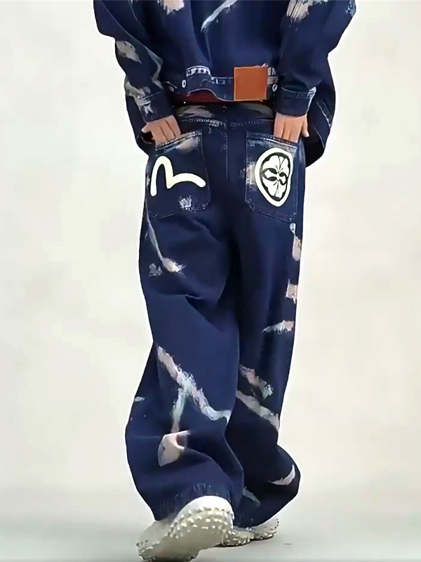 EVISU（エヴィス） ジーンズ カモメ 家紋 タイダイ デニム パンツ