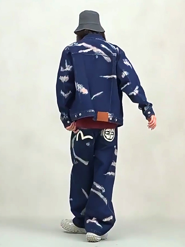 EVISU（エヴィス） ジーンズ カモメ 家紋 タイダイ デニム パンツ