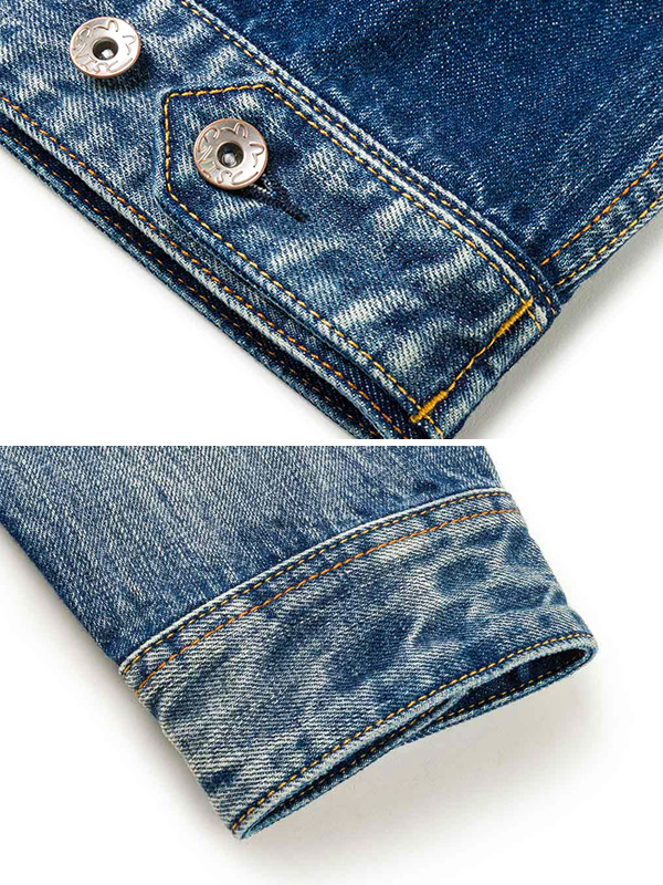 EVISU エヴィス ジーンズ デニムジャケット マルチポケット カモメ 家紋 ロゴ刺繍 2ESHTM6DJ1008の画像