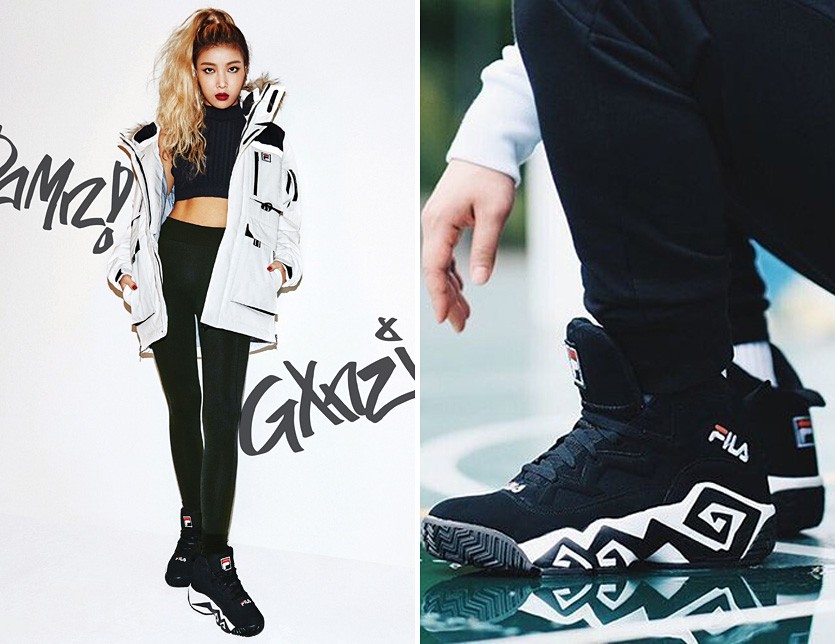 FILA BE:FIRST着用 フィラ スニーカー レディース メンズ 黒