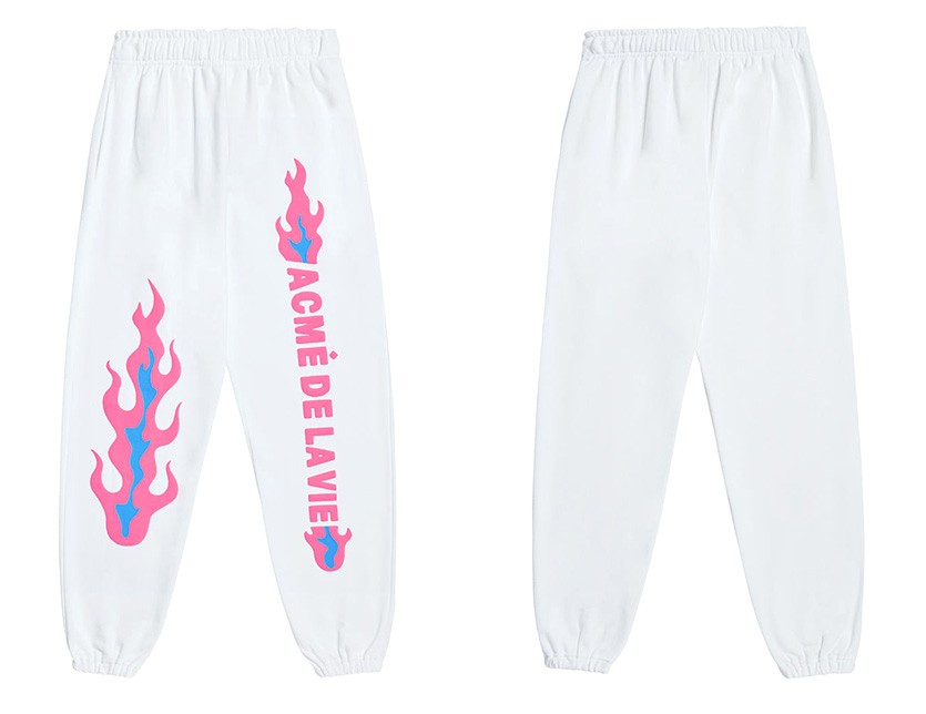 ACME' DE LA VIE ADLV アクメドラビ スウェットパンツ レディース FLAME LOGO PANTS FOR WOMEN  FLAME-PT-WH