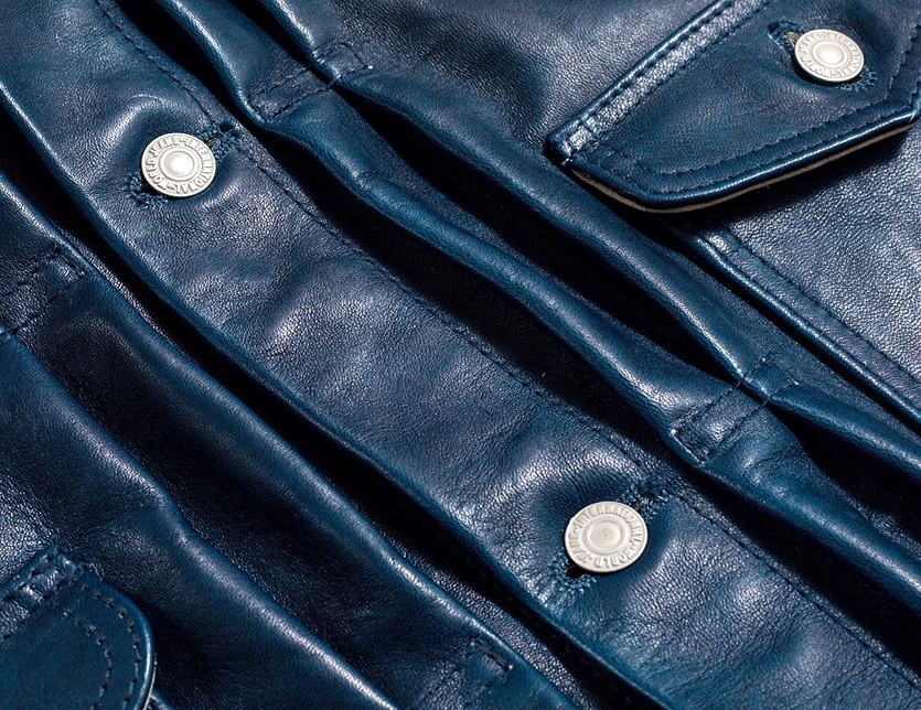 その他ブランド / DOUBLE HELIX/レザージャケット・ブルゾン/40/馬革/BLU/無地 ダブル ヘリックス Double Helix レザージャケット メンズ レディース