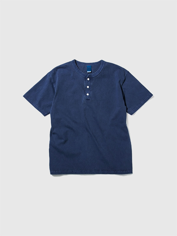 GOOD ON（グッドオン） ヘンリーネック インディゴ 染め Tシャツ 半袖