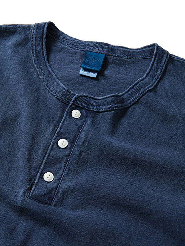 good on ヘンリーネック Tシャツ XL インディゴ GOOD ON（グッドオン） ヘンリーネック インディゴ 染め Tシャツ 半袖