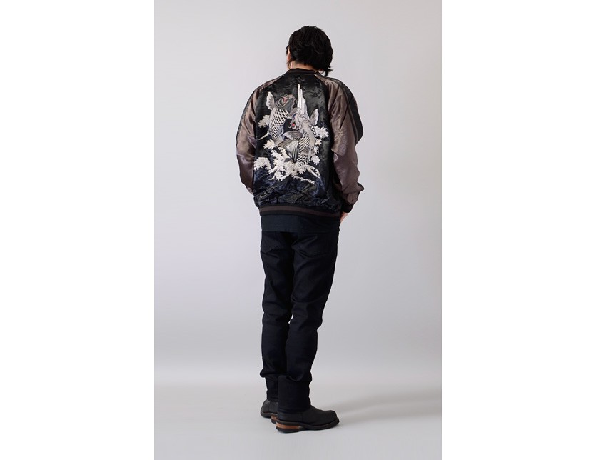 さとり SATORI 和柄 スカジャン メンズ レディース 滝 鯉 登り鯉