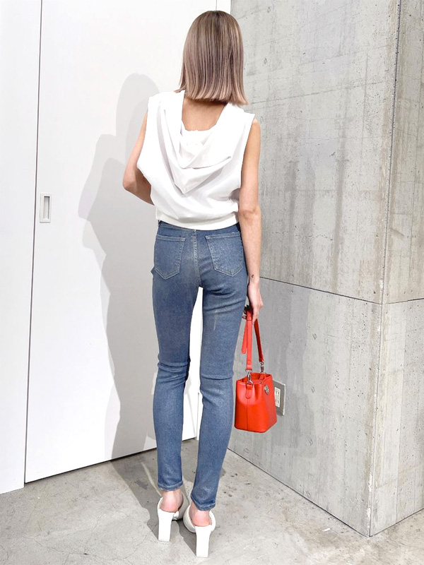 GYDAスキニーデニム L GYDA ジェイダ デニム パンツ レディース ミドルウエスト ラメ