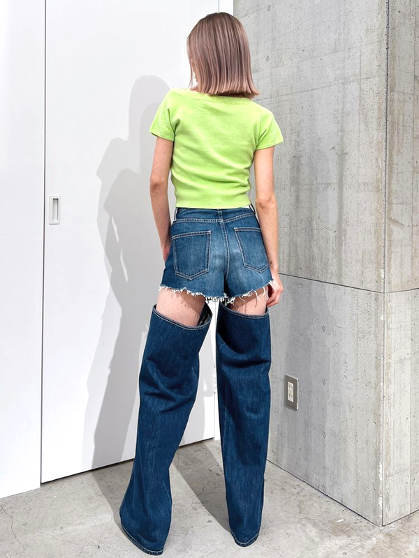 d.i.aハイウエストデニムショートパンツ ハイウエストカットオフデニムショートパンツ・全2色 | レディース