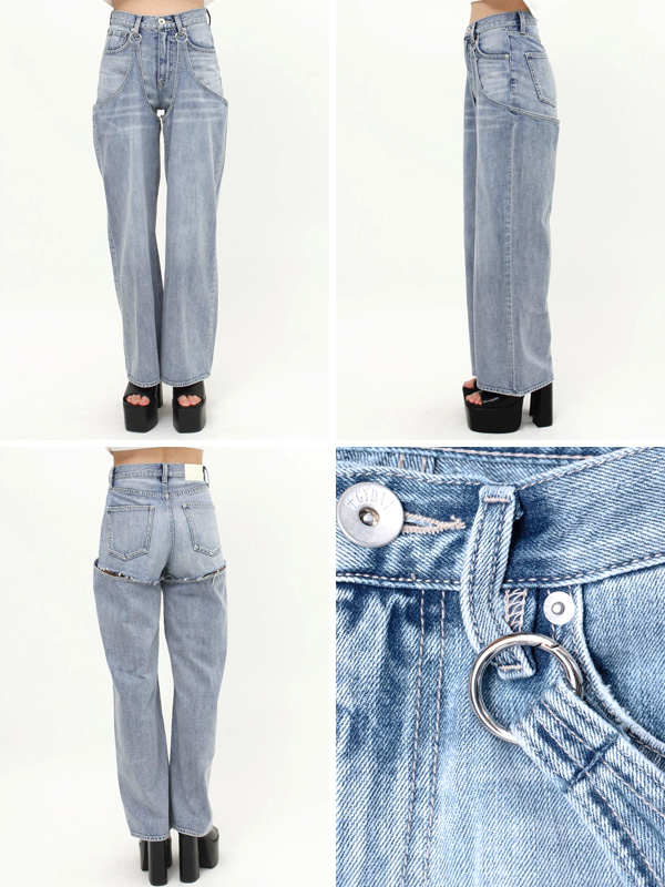 GYDA（ジェイダ） ハイウエスト レイヤード デザイン 2WAY デニム