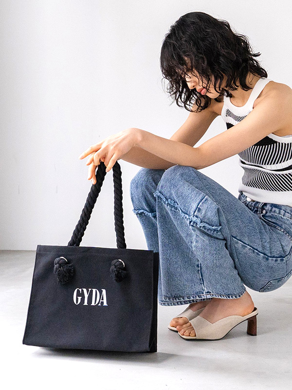 GYDA（ジェイダ） トートバッグ キャンバス ショッパー風 ロープ