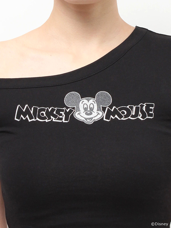 GYDA（ジェイダ） Disney Tシャツ ラメプリント ワンショルダー