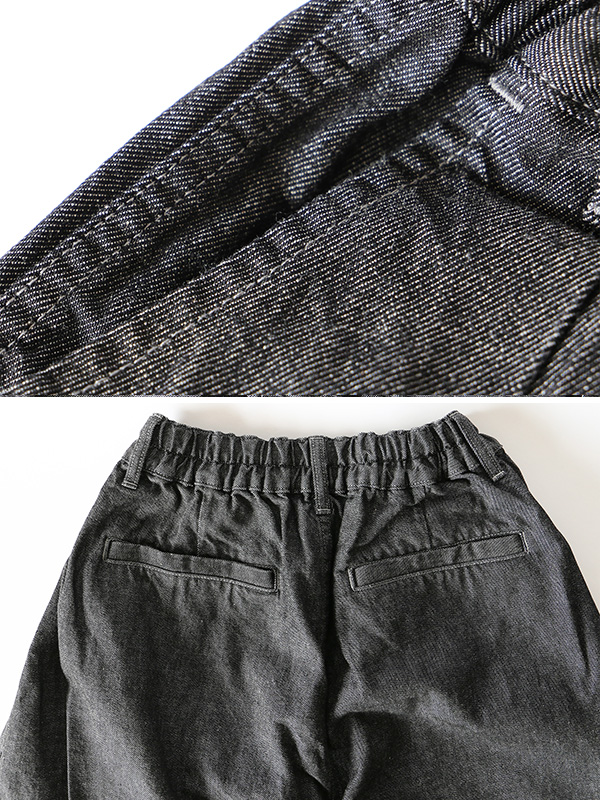 HARVESTY ハーベスティ ブラック デニム サーカスパンツ レディース メンズ タック ダーツ BLACK DENIM A12410-19の画像