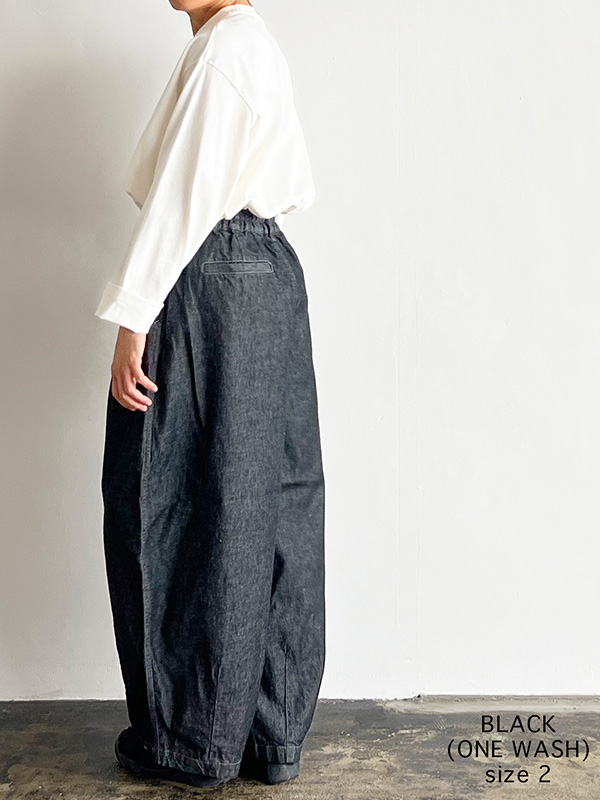 HARVESTY（ハーベスティ） ブラック デニム サーカスパンツ レディース