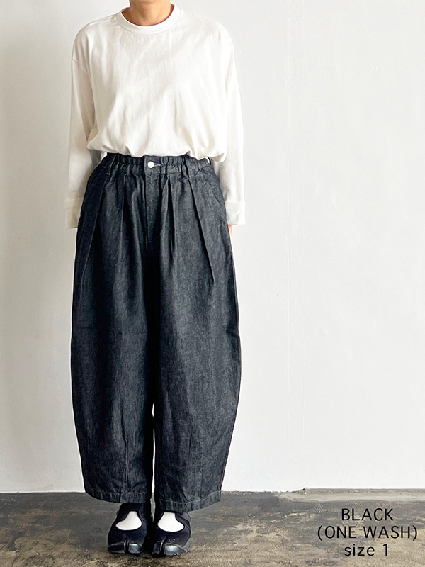 HARVESTY（ハーベスティ） ブラック デニム サーカスパンツ レディース