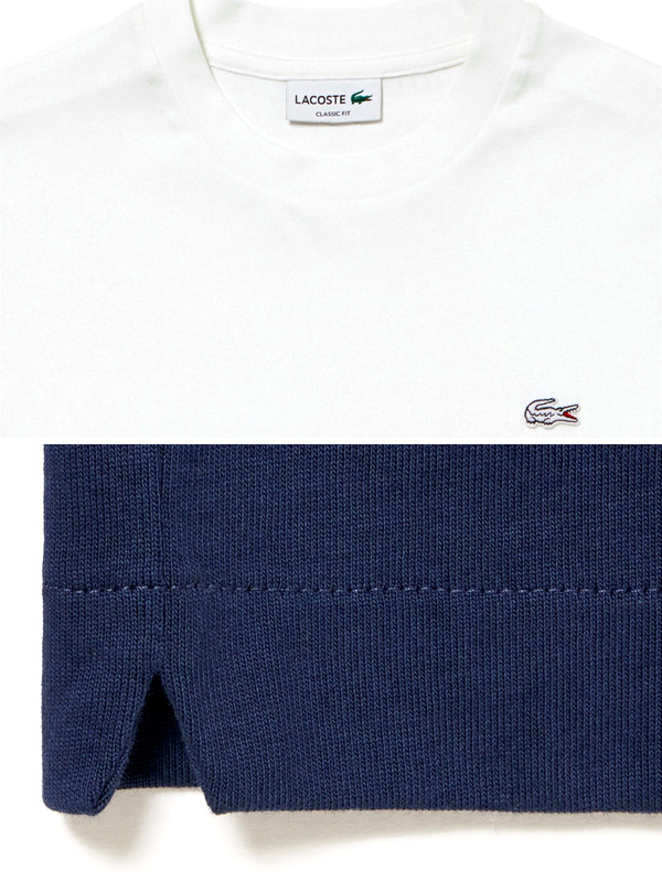 LACOSTE ラコステ Tシャツ アウトライン クロック メンズ レディ―ス ワンポイント ワニ クロコダイル TH5582-99