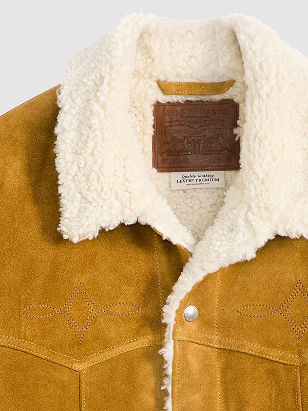 90sリーバイスウエスタンウェア　サードタイプレザージャケット　ボア　サイズL 90sリーバイスウエスタンウェア サードタイプレザージャケット ボア