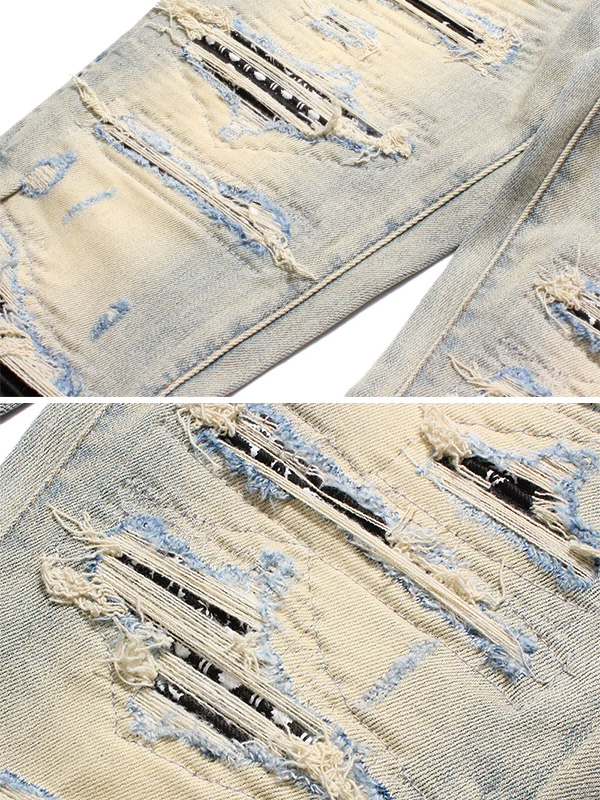 mnml ミニマル スキニー X165 PASLEY STRETCH DENIM ペイズリー
