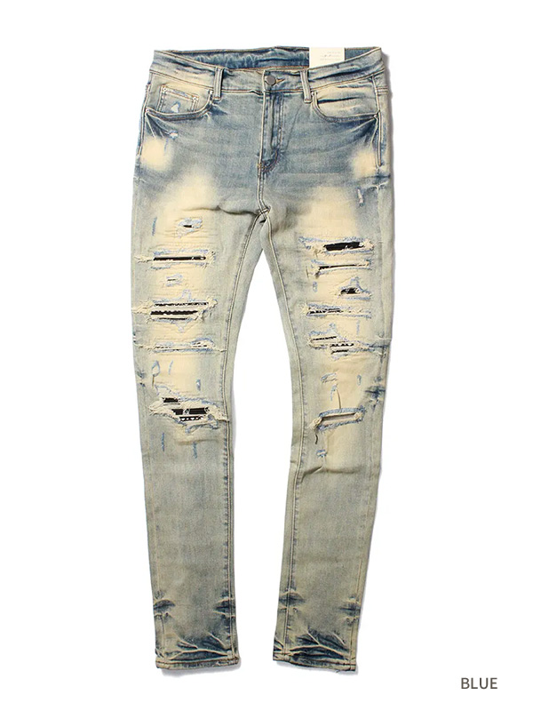 mnml ミニマル スキニー X165 PASLEY STRETCH DENIM ペイズリー